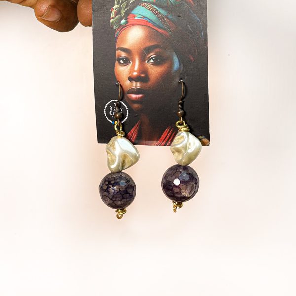 Freshwater Pearl and Gemstone Earrings - Image 2